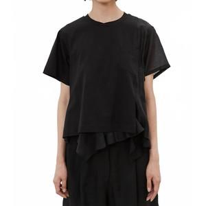 NEW MEIMEIJ layered short sleeve tee in nero